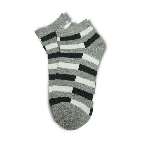 Multi Stripes Ankle Women Socks Grey - Premium Quality